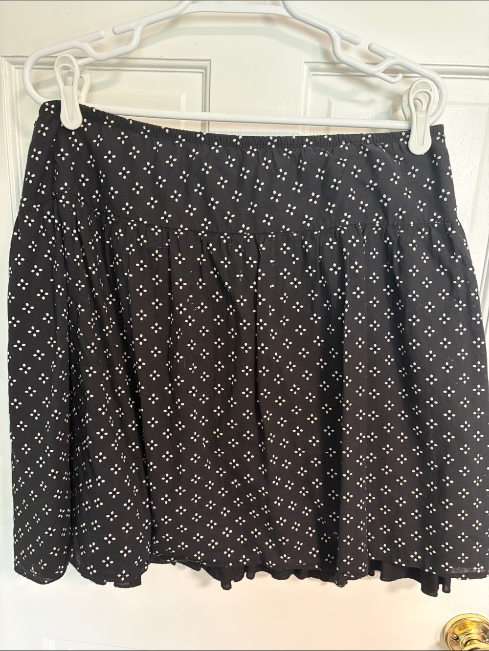 Black Floral Dot Skater Skirt